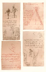 Quatre dessins illustrant la théorie des mouvements de la figure humaine, vers 1472-1519, 1883