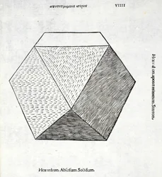 Hexaèdre tronqué solide, illustration de 