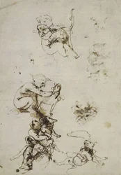 Léonard de Vinci, objet 1857,0110.1 - recto (British Museum)