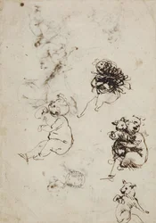 Léonard de Vinci, objet 1857.0110.1 - verso (British Museum)