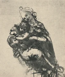 Madone et enfant avec un chat, vers 1475, 1945