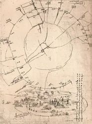 Carte esquisse de Milan, c. 1472-c. 1519, 1883
