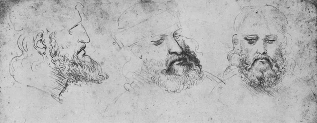 Études de la tête de Cesare Borgia sous trois angles, vers 1480, 1945