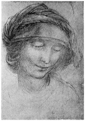 Étude pour la tête de Sainte Anne, vers 1508, 1954