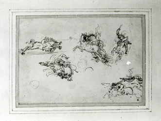 Étude de cavaliers en combat, 1503-4