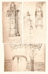 Trois dessins architecturaux, vers 1472-1519, 1883
