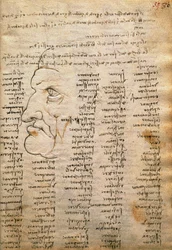 Liste de mots et profil masculin, du Codex Trivulzianus