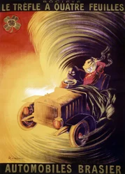 Publicité par Leonetto Cappiello pour les voitures Brasier en France vers 1900