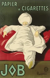 Affiche publicitaire pour le papier de soie Job