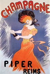 Affiche publicitaire pour le Champagne Piper, 20e siècle