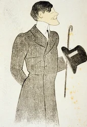 Francis de Croisset (1877-1937), auteur dramatique, co-auteur avec Robert Deflers de « Vignes du seigneur », ami de Marcel Proust. Dessin de Cappielo, 1905