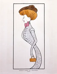 Marcelle Lender, in ‘Le Vieux Marcheur’, caricature