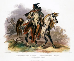 Un Indien Blackfoot à cheval