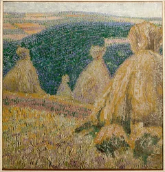 Paysage avec des gerbes d