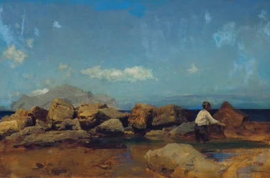Côte marine avec Monte Pellegrino près de Palerme