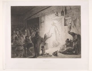 Le Christ apparaît dans une auberge, une jeune femme s