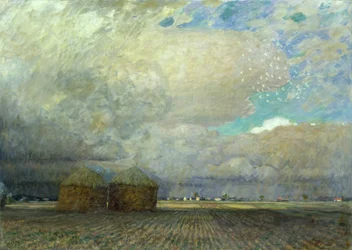 Paysage avec des huttes, 1900