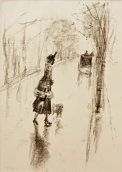 Fille avec chien