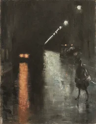 Scène de rue nocturne, Berlin (Leipziger Strasse?)