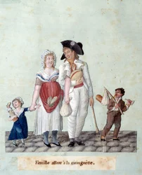 Révolution française : une famille se rendant à la guinguette