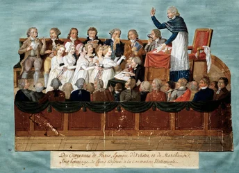 Révolution française : « Citoyens de Paris offrant leurs bijoux à la Convention nationale ». Illustration des frères Lesueur (XVIIIe siècle). 1792-1795. Paris, musée Carnavalet