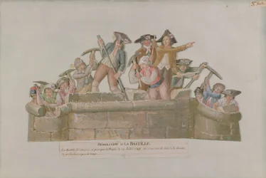 La démolition de la Bastille, juillet 1789 (gouache sur carton)