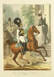 Personnel et officiers supérieurs du régiment de cuirassiers de la garde, vers 1830