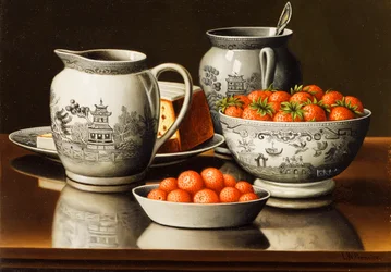 Nature morte avec porcelaine et fraises