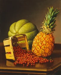 Nature morte sur une table avec des fruits