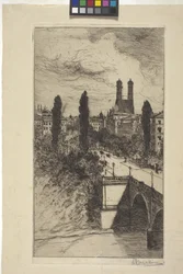 Rue Maximilien et Frauenkirche, Munich, Bavière