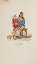 TA-MA-KAKE-TOKE ou la femme qui a parlé la première ; une femme Chippeway (en deuil), tiré du Portfolio autochtone
