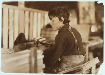 Garçon fabriquant des paniers pour melons à Evansville, Indiana, 1908