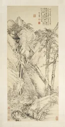 Paysage après Jing Hao et Guan Tong