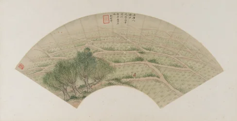 Rizières avec hérons, dynastie Qing, 1741
