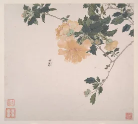 Insectes et fleurs, daté de 1865 (album de huit feuilles ; encre et couleur sur papier)