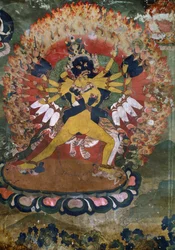 Peintures murales anciennes du monastère lamaïste de Hemis, Laddakh, Inde