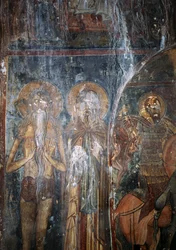 Christ et saints, fresque dans l