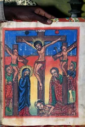Crucifixion, manuscrit au musée de l
