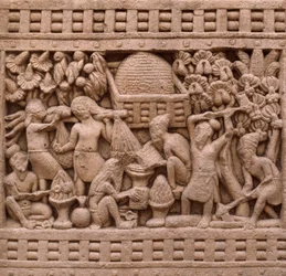 Détail du côté est du Stupa I à Sanchi (Liste du patrimoine mondial de l