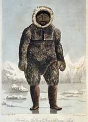 Ervick, Inuit vêtu de fourrure, natif de la baie du Prince Régent