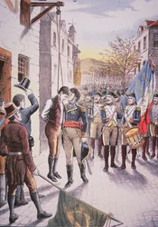 Le général français Jean Sarrazin embrasse le rebelle irlandais pendu Patrick Walsh