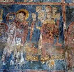 Fresques dans une église à Alikampos, Crète, Grèce