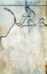 Stèle funéraire de Démokleides, Grèce, civilisation grecque, seconde moitié du IVe siècle av. J.-C. (détail)