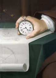John Harrison avec son chronomètre marin, vers 1767
