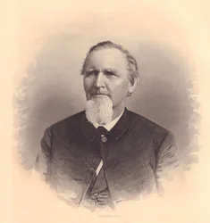 Portrait du pasteur méthodiste américain John L Smith, gravure par FE Jones, vers 1870