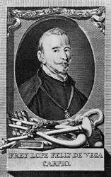 Portrait de Félix Lope de Vega y Carpio (1562-1635), romancier, poète et dramaturge espagnol, gravure