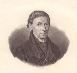 Portrait du mathématicien et astronome italien Barnaba Oriani (1752-1832), gravure sur cuivre d