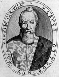 Portrait de Marco Ottoboni (1554-1649), grand chancelier de Venise, gravure