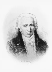 Portrait de Stanislas Jean, marquis de Boufflers (1738-1815), écrivain, soldat et académicien français, eau-forte d