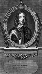 Portrait de Thomas Fairfax, 3e Lord Fairfax de Cameron (1612-1671), général anglais et commandant en chef parlementaire pendant la guerre civile anglaise, gravure